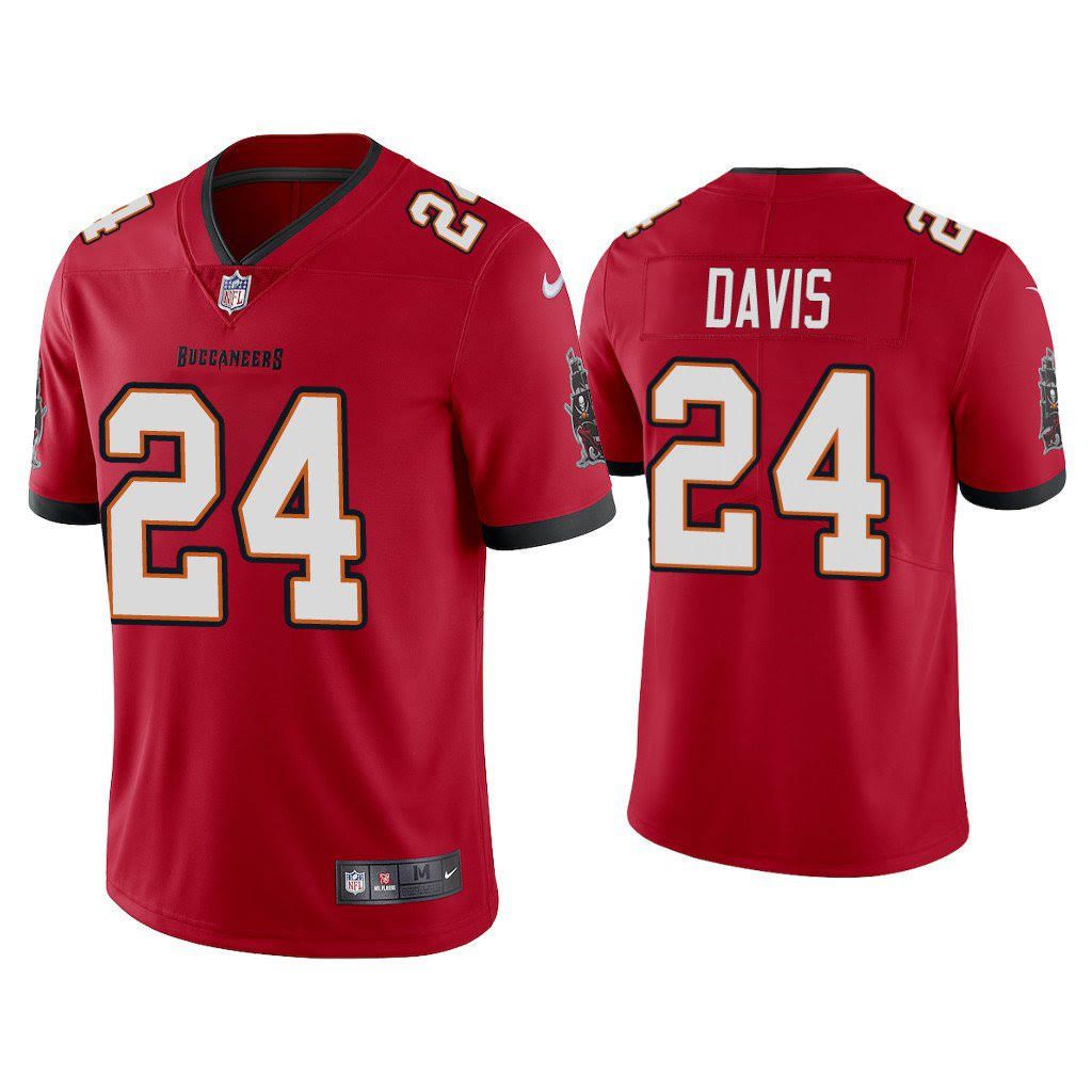 Men Tampa Bay Buccaneers 24 Carlton Davis III Nike Red Vapor Limited NFL Jersey